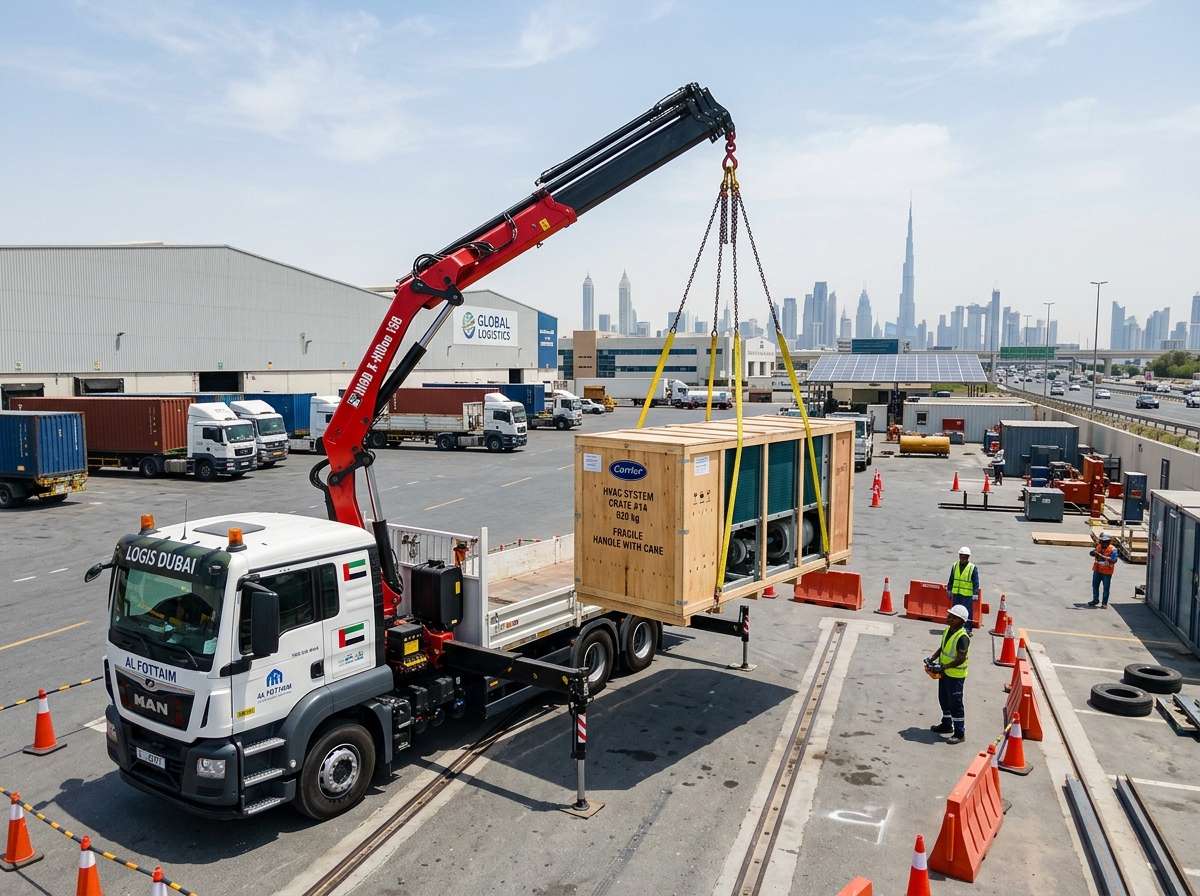 HIAB Crane Rental service truck handling equipment in Dubai